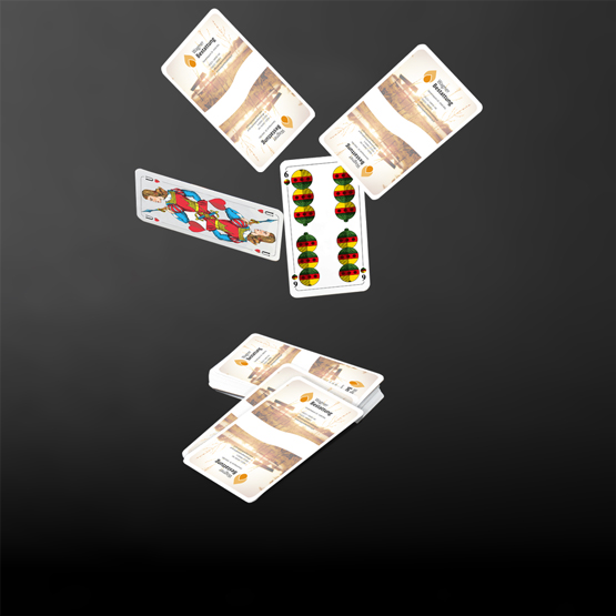 Schafkopf (Bay.Blatt) mit ind. Rückseite 36 Karten, Druckbereicht 49x92mm (randlos gegen Aufpreis)