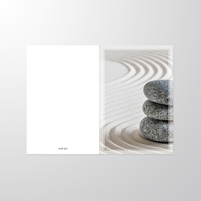 EP431P | Sterbebilder | Steine im Sand | Papyrello