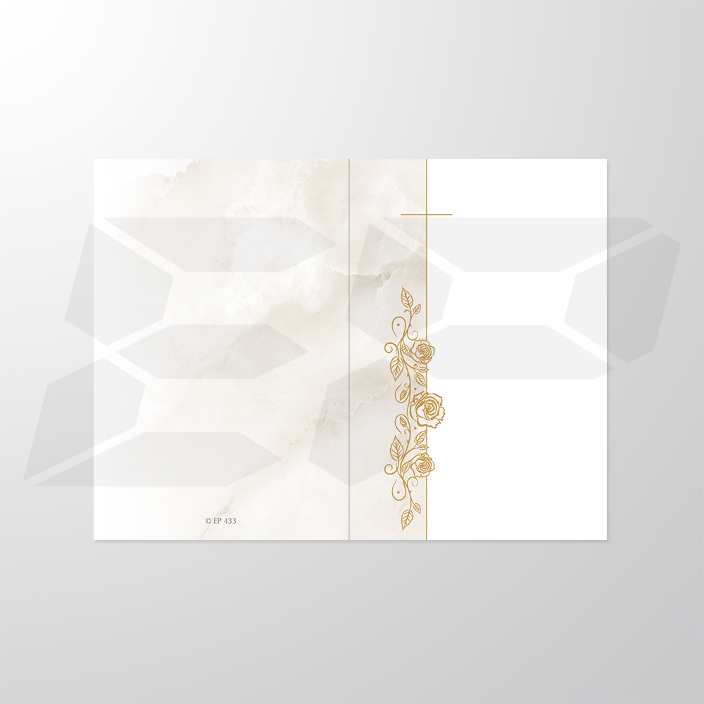 EP433P | Sterbebilder | Kreuz mit Rose gold | Papyrello